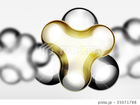 Digital techno bubble background template 35071788