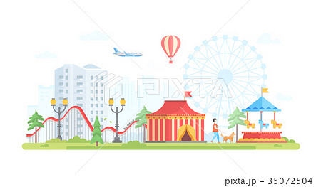 Cityscape with attractions - modern flat design 35072504