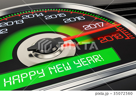 2018 Happy New Year speedometer concept 35072560