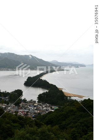 雨の天橋立の写真素材