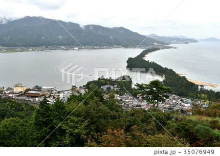 雨の天橋立の写真素材