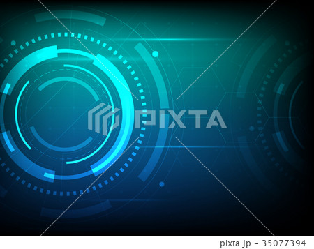 blue green circle digital technology background blue green circle digital technology background 35077394