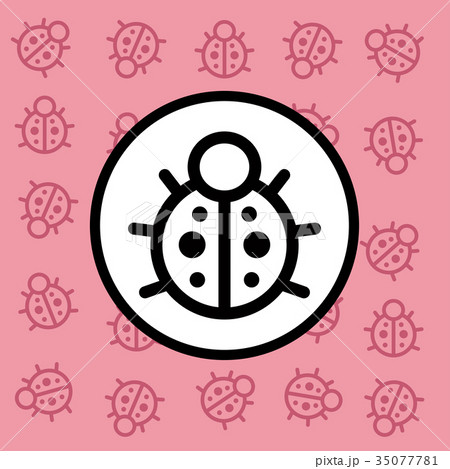 ladybug icon sign and symbol on pink background 35077781