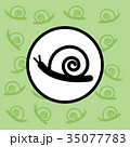 Snail icon sign and symbol on green background 35077783