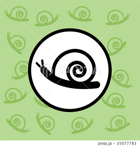 Snail icon sign and symbol on green background Snail icon sign and symbol on green background 35077783