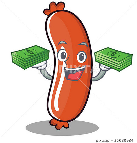 With money sausage character cartoon style 35080934
