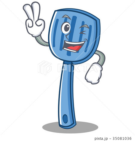 Two finger spatula character cartoon style Two finger spatula character cartoon style 35081036