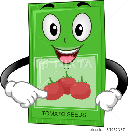 Seed Packet Mascot Tomato Illustration 35082327