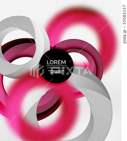 Abstract rings composition in grey 3d space with 35083157
