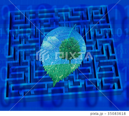 迷路に浮かぶエコロジー風景 迷路に浮かぶエコロジー風景 35083618