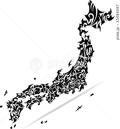 トライバル日本地図のイラスト素材 35084097 Pixta