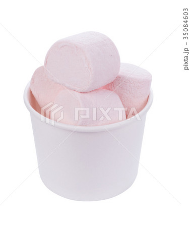 marshmallows on white background marshmallows on white background 35084603
