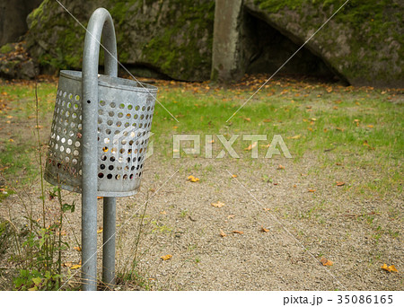 Waste bin on the trail Waste bin on the trail 35086165
