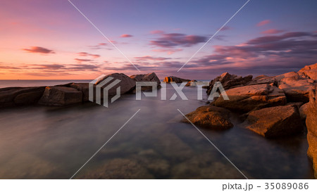 Beautiful sunrise in a bay in Costa Brava, Spain 35089086