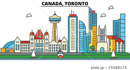 Canada Toronto City Skyline Architectureのイラスト素材