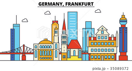 Germany Frankfurt City Skyline Architectureのイラスト素材