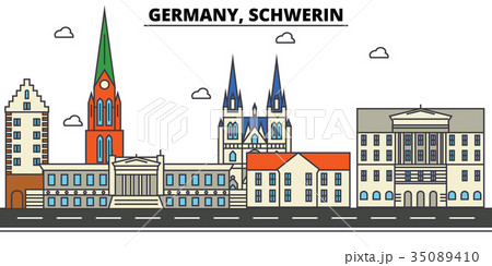 Germany, Schwerin. City skyline architecture Germany, Schwerin. City skyline architecture 35089410