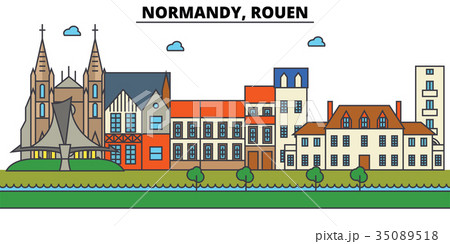 France, Rouen, Normandy. City skyline architecture 35089518