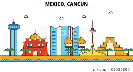 Mexico, Cancun. City skyline architecture Mexico, Cancun. City skyline architecture 35089899