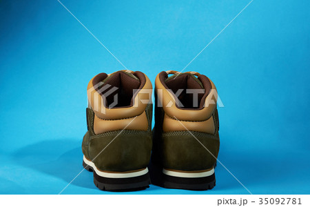 Back view of hiking boots 35092781