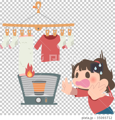 一個驚慌失措的女人注意到火災 35093712