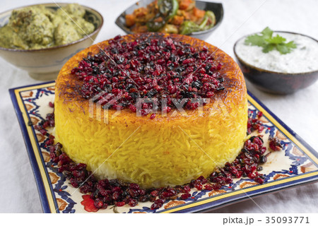 Traditional Rice Pie with Berberis and Curry  35093771