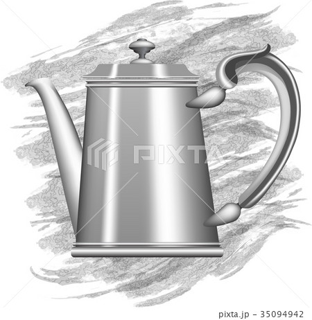 Old metallic teapot isolated on white background Old metallic teapot isolated on white background 35094942
