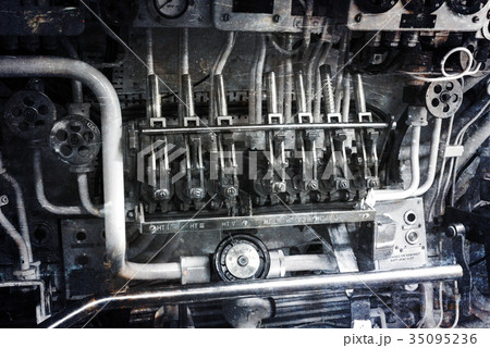 Interior of an old submarine - Command room 35095236