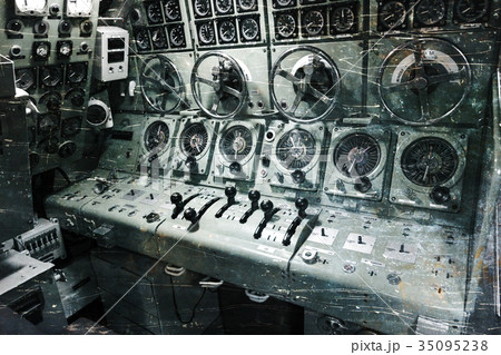 Interior of an old submarine - Command room 35095238