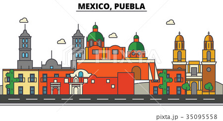 Mexico, Puebla. City skyline, architecture Mexico, Puebla. City skyline, architecture 35095558