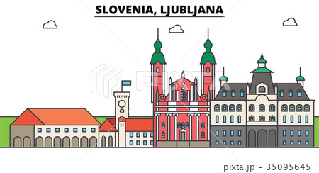 Slovenia, Ljubljana. City skyline, architecture 35095645