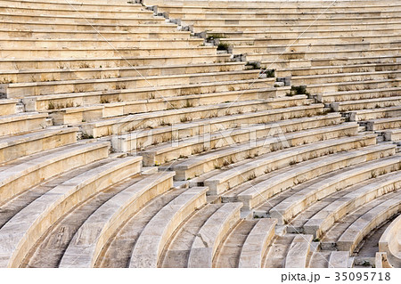 marble stairs of stadium 35095718