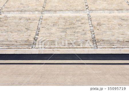 marble stairs of stadium 35095719