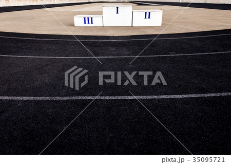 the athletics podium in stadium the athletics podium in stadium 35095721