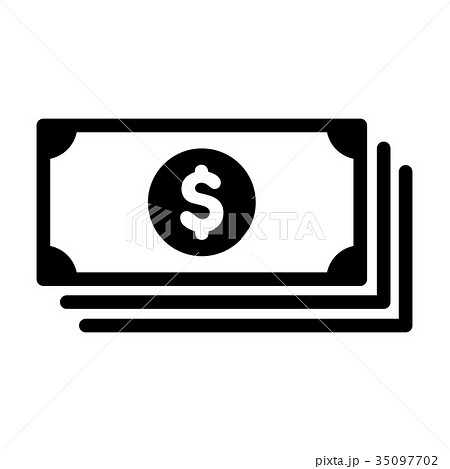 お金 紙幣 キャッシュ 両替 アイコン ドル のイラスト素材 35097702 Pixta