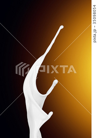 Splash of white fat milk as design element Splash of white fat milk as design element 35098054