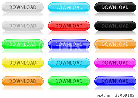 Download glass buttons. Oval colored menu icons 35099185