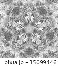 Black and white watercolor mandala. Oriental 35099446