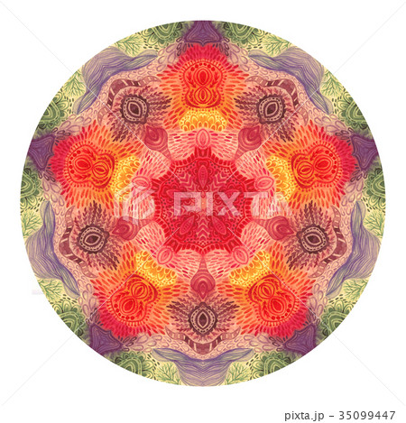Colorful watercolor mandala. Oriental vintage Colorful watercolor mandala. Oriental vintage 35099447