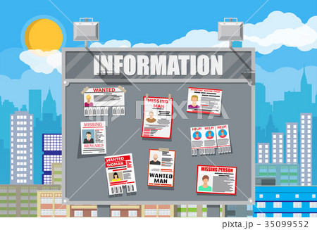 Wanted person paper poster. Missing announce Wanted person paper poster. Missing announce 35099552