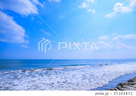 雲と海と波　一宮町海岸　長生村海岸 35103872