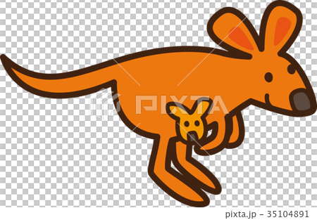 世界イラストマップ　カンガルー 35104891