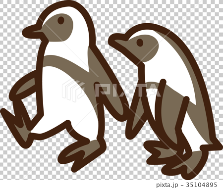 世界イラストマップ ケープペンギンのイラスト素材