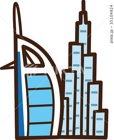 世界イラストマップ　ドバイ 35104924