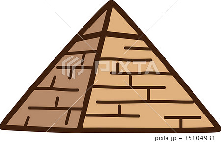 世界イラストマップ ピラミッドのイラスト素材