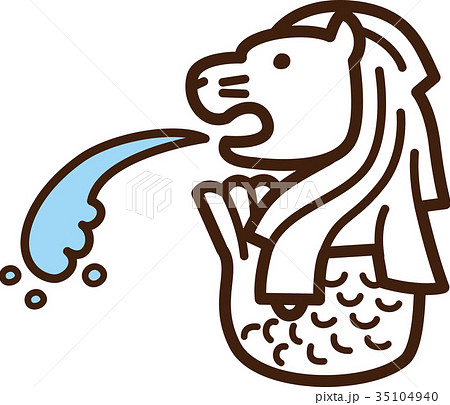 World Illustration Map Merlion Stock Illustration