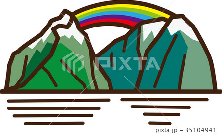 世界イラストマップ　ミルフォードサウンド 35104941