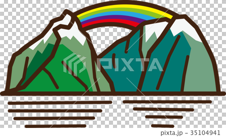 世界イラストマップ　ミルフォードサウンド 35104941