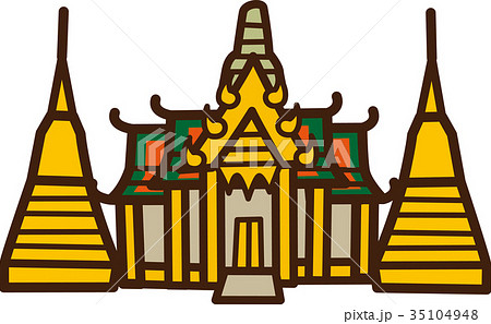 世界イラストマップ　ワット・プラケーオ 35104948