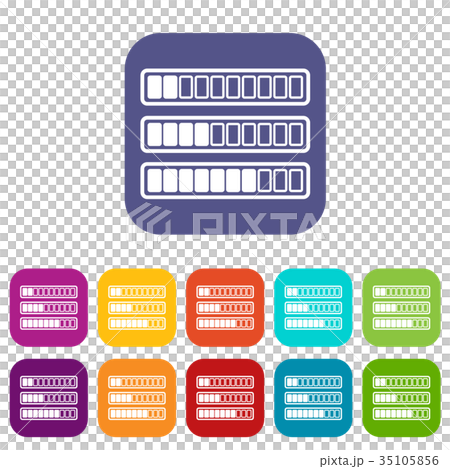 Sign horizontal columns download online icons set 35105856